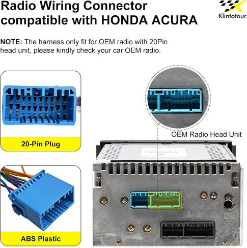Aftermarket Radio Wiring Harness Compatible with Honda 1999-2008/Acura 1999-2008/Suzuki 1998-2011, Universal ISO Car Stereo Adapter Fits for Accord Civic CR-V in Kuwait