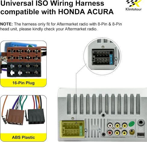 Aftermarket Radio Wiring Harness Compatible with Honda 1999-2008/Acura 1999-2008/Suzuki 1998-2011, Universal ISO Car Stereo Adapter Fits for Accord Civic CR-V in Kuwait
