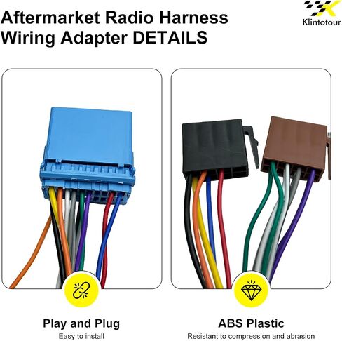 Aftermarket Radio Wiring Harness Compatible with Honda 1999-2008/Acura 1999-2008/Suzuki 1998-2011, Universal ISO Car Stereo Adapter Fits for Accord Civic CR-V in Kuwait