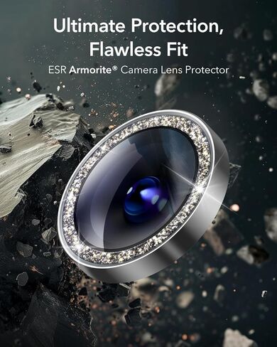 ESR لـ Samsung Galaxy S25 Ultra Camera Lens Protector ، حماة العدسات الفردية ، الزجاج المتقلب للغاية مع تحوّل الألومنيوم ، ودود الحالات ، ومجموعة واحدة ، فضية بريق in Saudi Arabia