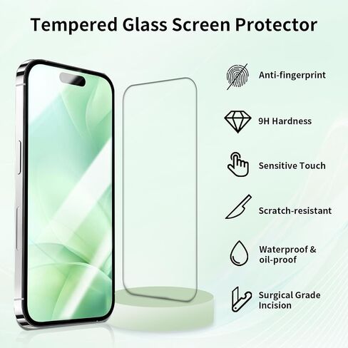 BLEUM CADE 3Pack Screen Protector for iPhone 16 Pro with Installation Frame, Anti-Fingerprint 9H Hardness Tempered Glass in Saudi Arabia