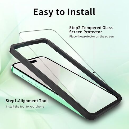 BLEUM CADE 3Pack Screen Protector for iPhone 16 Pro with Installation Frame, Anti-Fingerprint 9H Hardness Tempered Glass in Saudi Arabia
