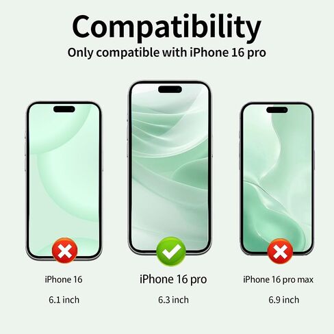 BLEUM CADE 3Pack Screen Protector for iPhone 16 Pro with Installation Frame, Anti-Fingerprint 9H Hardness Tempered Glass in Saudi Arabia