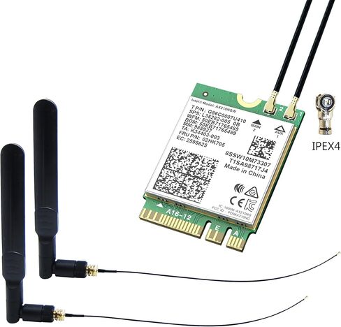 Wifi Bluetooth Antenna 2 Pack & Pigtain 2 Pack ، 5Ghz 2.4GHz M.2 NGFF WIFI HOTENNA 5DBI ، 8 بوصة RP SMA-Female إلى IPEX4/MHF4 كابل in Kuwait