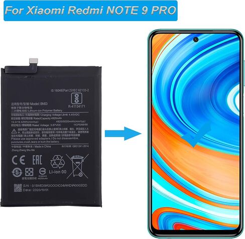 بديل بطارية BN53 متوافقة مع Xiaomi Redmi Note 9 Pro Redmi Note 10 Pro 4G مع الأدوات in Saudi Arabia