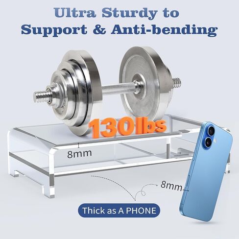 جهاز مراقبة الأكريليك 2 طبقة ، Rocfinity Clear Clear Laptop Stand for Desk مع حامل القلم ، و 20 "W لجميع لوحات المفاتيح ، و ROCRYLIC LAPTOP RISER مع التخزين ، ومراقبة حامل مع حامل الهاتف ، والمنظم المكتبي للمكتب المنزلي ، و PCS-2 Pack in Saudi Arabia