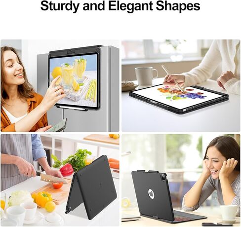 D DINGRICH Touch iPad Pro 12.9 Case with Keyboard 7th/5th Generation, Magic 360°Rotatable & Swivel Bluetooth Keyboard with Trackpad, 7 Backlight Color with Pencil Holder for iPad Pro 12.9" 4th/3rd Gen in Kuwait