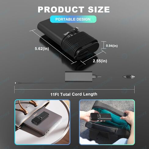 130W ETL USB Type C Captop Charger متوافق مع Dell XPS 15 17 9500 9510 9520 9530 9700 9710 9720 2IN1 ، Precision 5550 5560 5530 5570 5470 5480 5760 ، Latitud in Kuwait