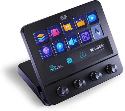 Redragon SS552 Dream Controller Deck - لوحة الماكرو All -In -One مع تخصيص Tection Touch Strip ، ومفاتيح LCD و Dals ، ومحطة دفق لمبدعي المحتوى ، والتدفق ، والألعاب - PC & Mac Compatible in Kuwait