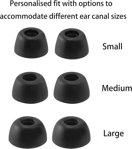Replacement Foam Ear Tips for JBL Tune Buds, JBL Live Free 2 True Wireless Earbuds, Ultimate Comfort, 3 Pairs (S/M/L, Black) in Saudi Arabia