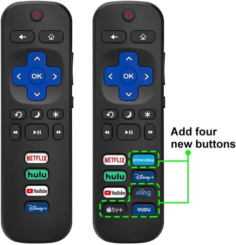 2 حزمة استبدال التحكم عن بُعد لتلفزيون Roku ، متوافق مع أجهزة تلفزيون Hisense/Tcl/Philips/Onn/Insignia Roku (وليس للعصا أو المربع أو المتحدث) in Kuwait