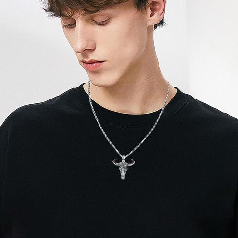 Sigil of Baphomet Pendant,Inverted Pentagram Baphomet Goat Necklace 925 Sterling Silver Satanic Baphomet Baphomet Necklace for Men Goat Necklaces Jewelry in Saudi Arabia