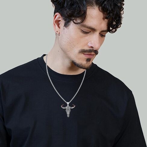 Sigil of Baphomet Pendant,Inverted Pentagram Baphomet Goat Necklace 925 Sterling Silver Satanic Baphomet Baphomet Necklace for Men Goat Necklaces Jewelry in Saudi Arabia