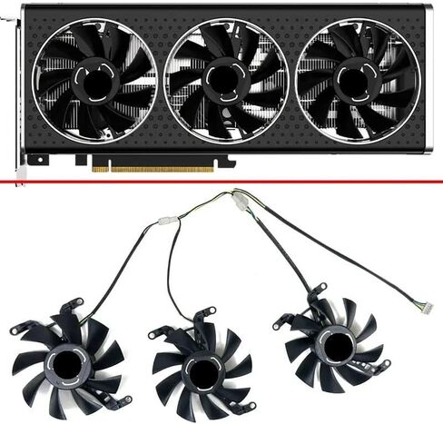 Cooling Fan 75MM 4PIN Compatible with RX 6650XT OC V2 RX6600 XT Video Card Fan in Saudi Arabia
