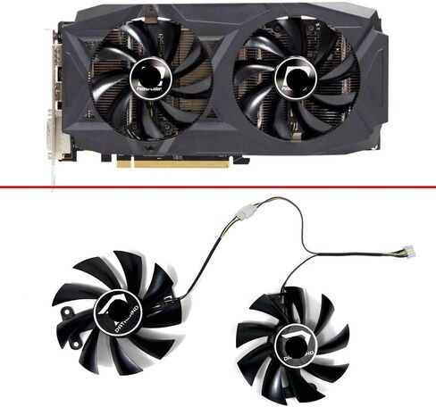 مروحة التبريد PLA09215B12H 85MM 4PIN متوافقة مع RX580 8GB RX480 470 CARD CARD FAN مروحة GPU in Saudi Arabia