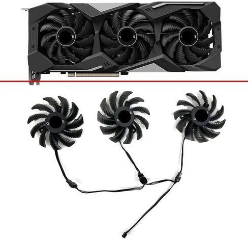Cooling Fan 78MM 4PIN PLD08010S12HH GA81S2U Compatible with RX 5500 5600 5700 XT Graphics Card Fan in Saudi Arabia