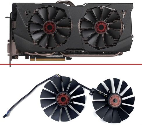 95MM T129215SU FD10015H12S 5Pin Video Card Fan Compatible with Strix-R9 380 GTX970 980 980Ti Gaming Graphics Card Cooling Fan in Saudi Arabia