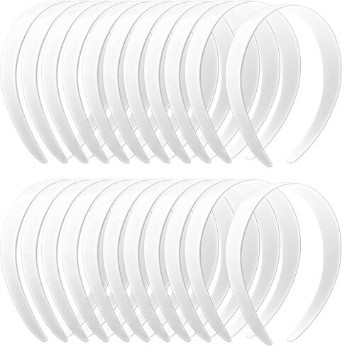 VOKOY 24 Pcs White Plastic Headbands, 1" Wide No Teeth Plain Headbands DIY Hair Bands Headbands for Girls Women in Saudi Arabia