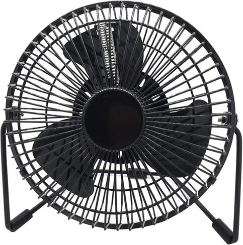 LED USB Clock Fan Desk Fan USB Real Time Fan Handheld Fans 360° Rotation Mini Portable Fan Desktop Cooling Fan for Dorm Room Home Indoor Car, Black, 4 Inch Temperature in Kuwait