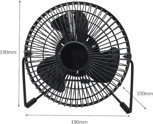 LED USB Clock Fan Desk Fan USB Real Time Fan Handheld Fans 360° Rotation Mini Portable Fan Desktop Cooling Fan for Dorm Room Home Indoor Car, Black, 4 Inch Temperature in Kuwait