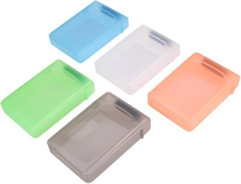 Garneck 5pcs Hard Disk Protection Case Mixed Colors Durable Plastic Hard Drive Storage Box with Snap Lock and Drop Resistance for Digital Accessories Organizer in Saudi Arabia