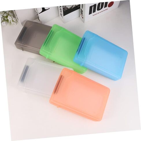 Garneck 5pcs Hard Disk Protection Case Mixed Colors Durable Plastic Hard Drive Storage Box with Snap Lock and Drop Resistance for Digital Accessories Organizer in Saudi Arabia