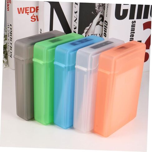 Garneck 5pcs Hard Disk Protection Case Mixed Colors Durable Plastic Hard Drive Storage Box with Snap Lock and Drop Resistance for Digital Accessories Organizer in Saudi Arabia