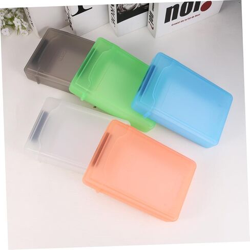 5pcs Hard Drive Protection Cases Portable Durable Plastic Storage Box with Snap Lock Design Mixed Colors for External Drop Resistance and Easy Storage Management in Saudi Arabia
