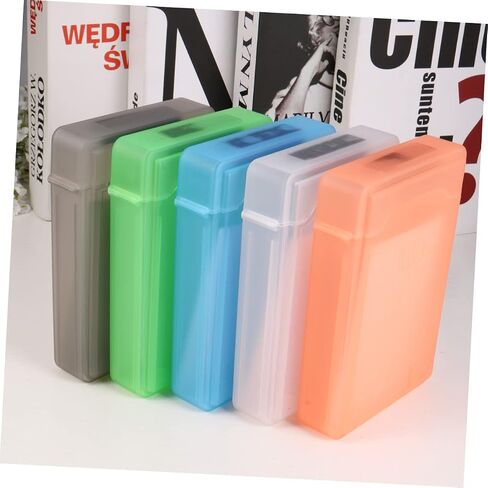 5pcs Hard Drive Protection Cases Portable Durable Plastic Storage Box with Snap Lock Design Mixed Colors for External Drop Resistance and Easy Storage Management in Saudi Arabia