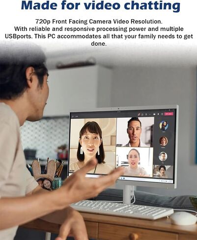 HP All-in-One Computer-21.5 '' Display Display PC ، Win 11 Pro ، Wi-Fi 6 ، Bluetooth ، Intel Celeron Processor ، HDMI ، HD Webcam ، w/الملحقات (RAM 16GB | 512GB SSD) in Saudi Arabia