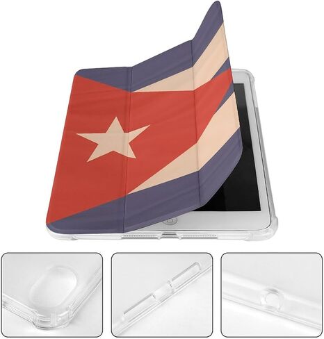 علم كوبا مع علبة نسيج خشبية مع حامل القلم رفيع الخفيفة الوزن Trifold موقف متوافق مع iPad mini 4/5/6 mini6 （8.3in） in Kuwait