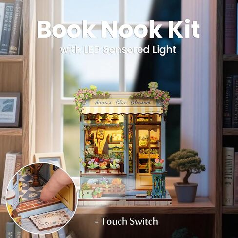 FSOLIS DIY Book Nook Kit، DIY Miniatures Kit Booknook Magic Book Nooks مع هذه الألغاز الخشبية ثلاثية الأبعاد المزخرفة لبيت الدمى لديكور الكتب، مجموعات زوايا الكتب للبالغين من الصيدلي السحري in Saudi Arabia