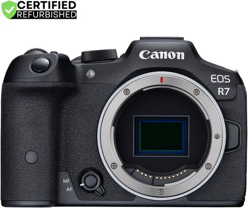 Canon EOS R7 Mirrorless APS-C كاميرا قابلة للتبديل (متجددة) | نموذج شريك Canon USA الرسمي | Body 5137C002 حزمة مع حقيبة التصوير الفوتوغرافي Deco Gear + 2x بطارية + 2x 64 جيجابايت من بطاقات الذاكرة in Saudi Arabia