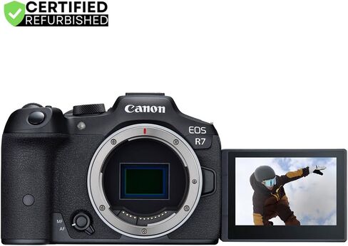 Canon EOS R7 Mirrorless APS-C كاميرا قابلة للتبديل (متجددة) | نموذج شريك Canon USA الرسمي | Body 5137C002 حزمة مع حقيبة التصوير الفوتوغرافي Deco Gear + 2x بطارية + 2x 64 جيجابايت من بطاقات الذاكرة in Saudi Arabia