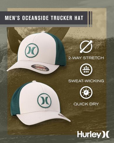 Hurley Men's Hat - Oceanside Flex Fitted Trucker Hat in Saudi Arabia