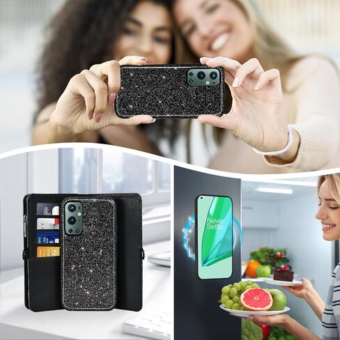 Asuwish Phone Case for OnePlus 9 Pro One Plus 9Pro 5G Zipper Wallet Cover Detachable With With Glass Glass Screen Screen Screen Strap Stern in Saudi Arabia