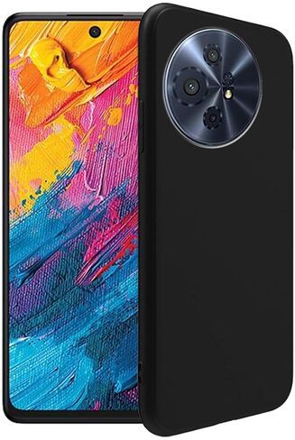 Case for TCL 60 XE NXTPAPER 5G + Glass Screen Protector Tempered Film - Transparent Silicone Soft Flexible Bumper Shockproof TPU Protective Cover Shell (Black) in Kuwait