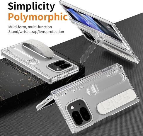Phone style Compatible with Google Pixel 10 Pro Fold Case with Wrist Strap & Stand, Full-Body Shockproof Protective Cover with Built-in Screen Protector & Hinge Protection Case for Pixel 10 Pro Fold P in Saudi Arabia