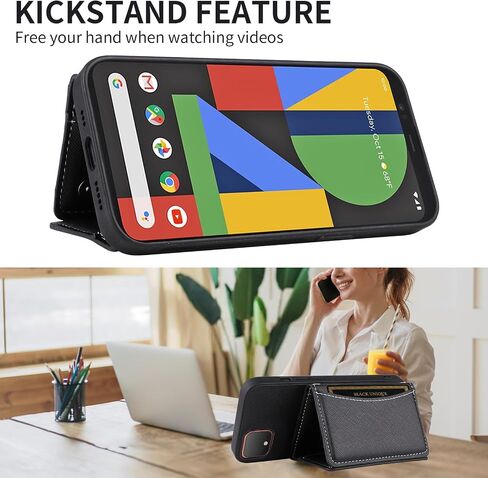 Asuwish Phone Case for Google Pixel 4 Wallet Wallet with Glass Glass Screen Protector and Card Pu Slote Slot Mobile ائتمان إكسسوارات الخلية Pixel4 Pixle in Kuwait