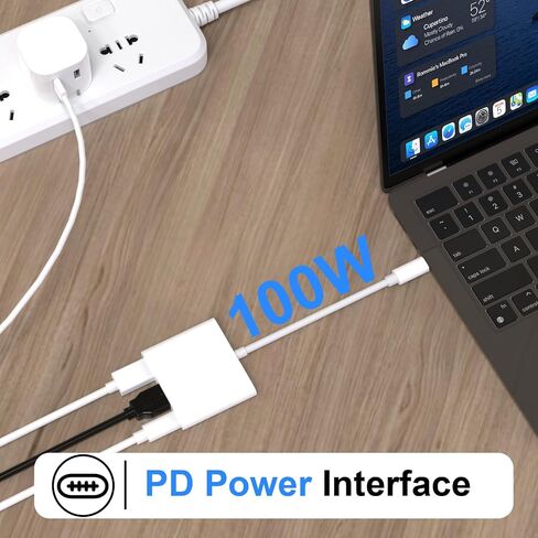 Apple USB C to HDMI Adapter for iPhone 15/16 to TV, 4K@60Hz USB-C Digital AV Multiport Adapter with PD 100W & USB3.1, MFi Certified Type C to HDMI Dongle for iPad Pro, MacBook Air/Pro (Grey) in Saudi Arabia