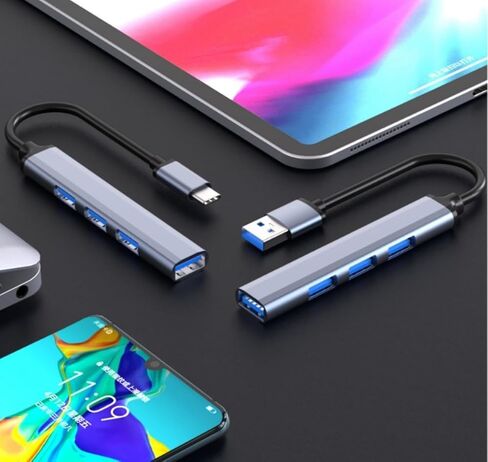 USB Hub, USB 3.0 Hub Aluminum Alloy Ultra Slim USB Splitter, Portable 4 Port USB Extender, USB Hub for Laptop, PC, MacBook, iMac, Surface Pro, Mac Pro, Flash Drive, XPS in Saudi Arabia