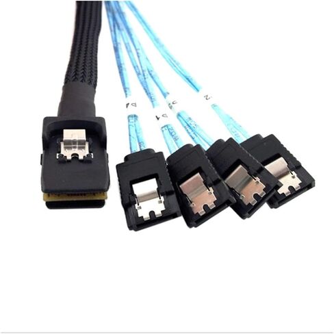 S-AS 4I 36P SFF 8087 إلى 4 SATA 7P العكس مع كابل المزلاج 50 سم/100 سم (0.5M) in Saudi Arabia