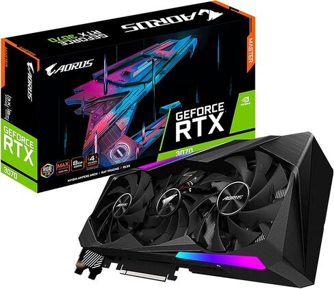 GIGABYTE AORUS GEFORCE RTX 3070 Master 8G (REV2.0) CARDACTS ، 3X Windforce Card ، 8GB 256-bit GDDR6 ، GV-N3070AORUS M-8GD REV2.0 CARD (READED) in Saudi Arabia