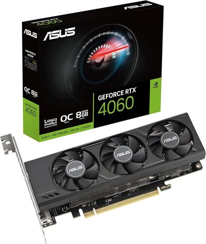 ASUS NVIDIA GEFORCE RTX4060-O8G-LP-BRK RTX4060 LP BRK OC EDITION 8GB GDDR6 2490MHZ BOOST ، RAM 17GBPS ، 2XDP ، 2XHDMI in Saudi Arabia