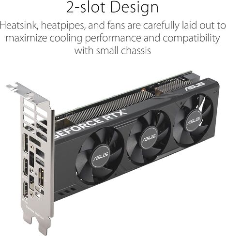 ASUS NVIDIA GEFORCE RTX4060-O8G-LP-BRK RTX4060 LP BRK OC EDITION 8GB GDDR6 2490MHZ BOOST ، RAM 17GBPS ، 2XDP ، 2XHDMI in Saudi Arabia