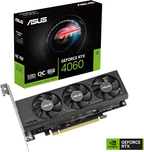 ASUS NVIDIA GEFORCE RTX4060-O8G-LP-BRK RTX4060 LP BRK OC EDITION 8GB GDDR6 2490MHZ BOOST ، RAM 17GBPS ، 2XDP ، 2XHDMI in Saudi Arabia
