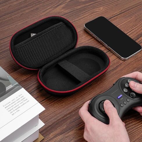 Geekria Carry Case متوافق مع 8bitdo Neogeo ، M30 ، SN30 Pro Wireless Bluetooth Controller ، حالة سفر قذيفة صلبة ، كيس تخزين متين (أسود وأحمر) in Saudi Arabia