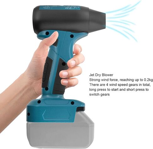 Handheld Mini Dry Mini Blower, 130000RPM Powerful 4 Speed Cordless Compressed Air Duster for BAT622 BAT609 BAT618G BAT609G BAT618 18V Battery,Blue in Saudi Arabia
