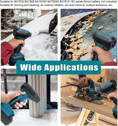 Handheld Mini Dry Mini Blower, 130000RPM Powerful 4 Speed Cordless Compressed Air Duster for BAT622 BAT609 BAT618G BAT609G BAT618 18V Battery,Blue in Saudi Arabia
