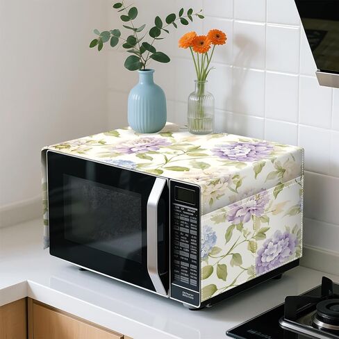 Microwave Dust Proof Cover with Autumn Leaf Pattern, Decorative Kitchen Appliance Protector for Fridge or Refrigerator, Anti-Oil Dustproof Home Decor (Z6984-1M) in Saudi Arabia